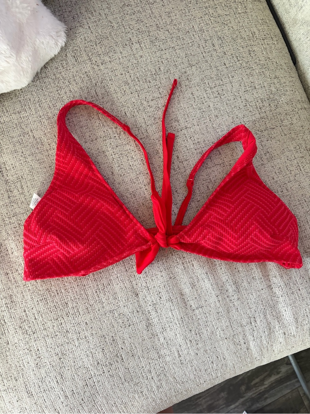 aerie Red Tie-Front Triangle Bralette